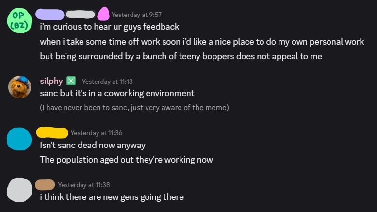 The OP/BZ/server admin, on the fence not wanting to be “surrounded by [...] teeny boppers”, asked us for our opinions.