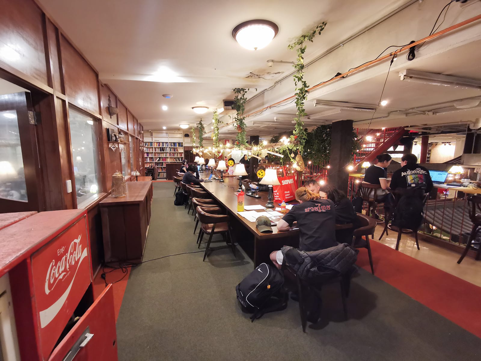 The centre section of the second floor on the venue, near the back. There is also an enclosed room, but its doors are currently open.